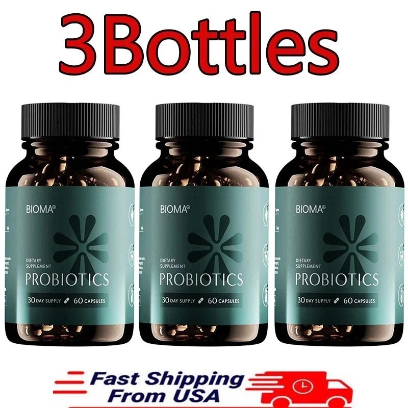 3 Pack BIOMA Probiotics Digestive Health Gut Support for Men -Women 60 Capsules+