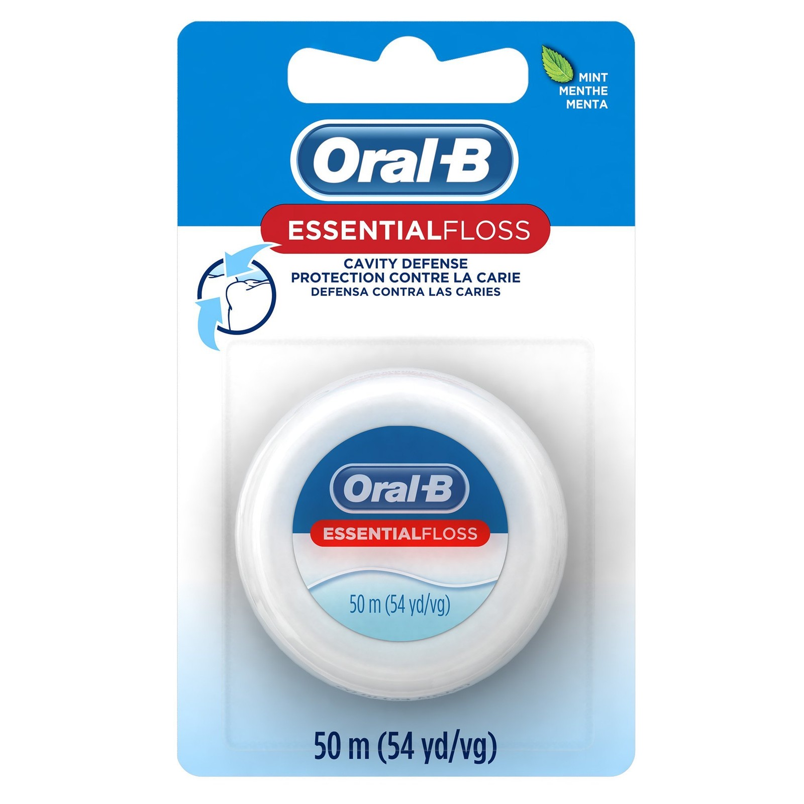 Oral-B Dental Floss, Essential Mint, Waxed, 54 Yd 1 Count (Pack of 24)
