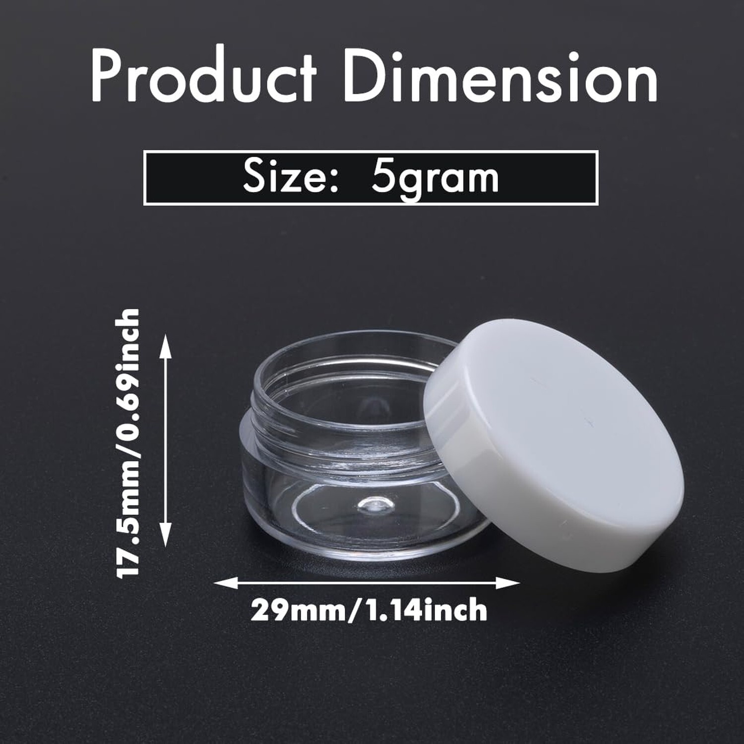 5 Gram Sample Containers with White Lids, 25 Count 5ML Sample Jars, Empty Cos…