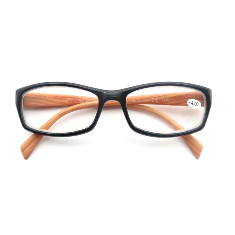 Unisex Reading Glasses Men Women Wood Grain Spring Hinge Magnifier Readers