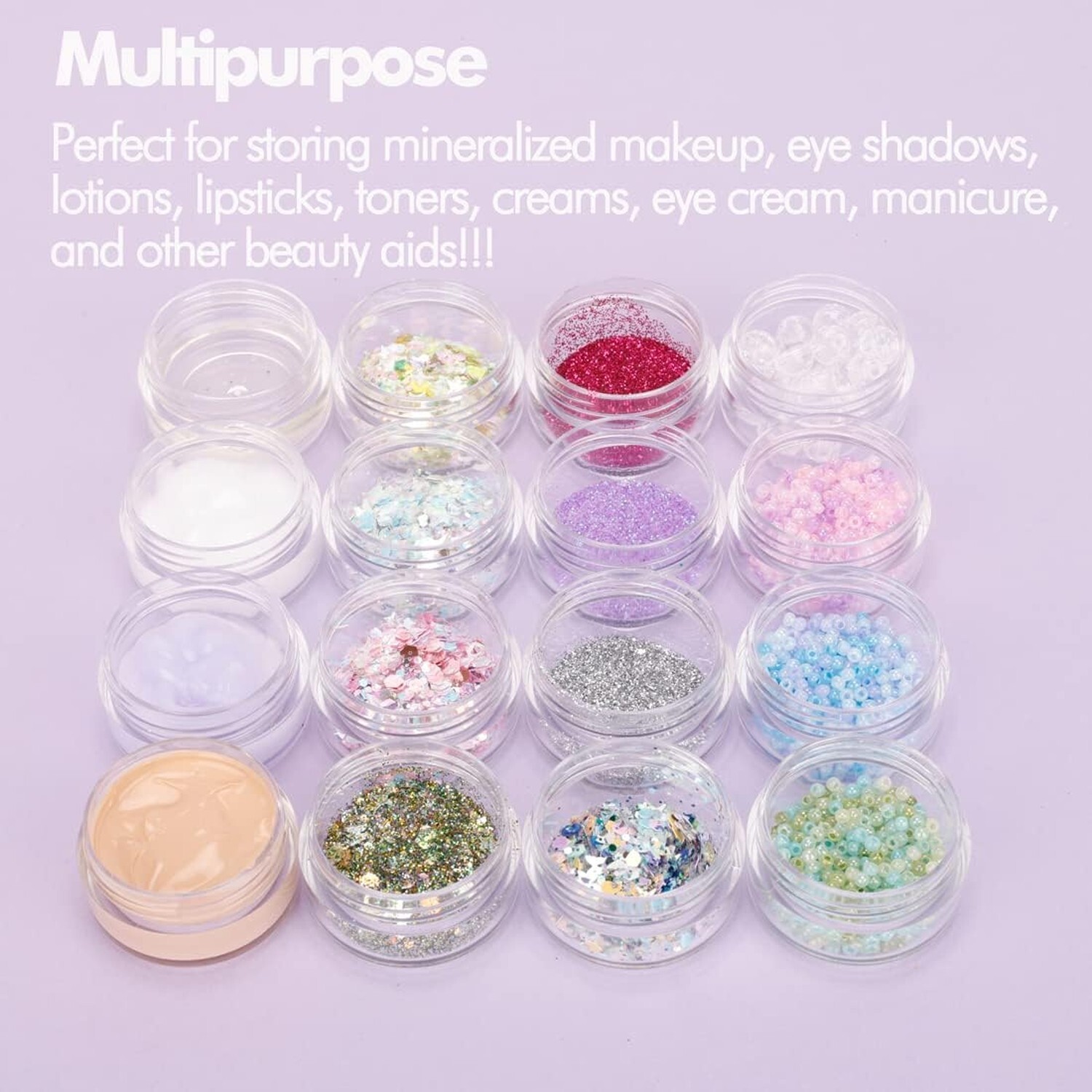 5 Gram Sample Containers with White Lids, 25 Count 5ML Sample Jars, Empty Cos…