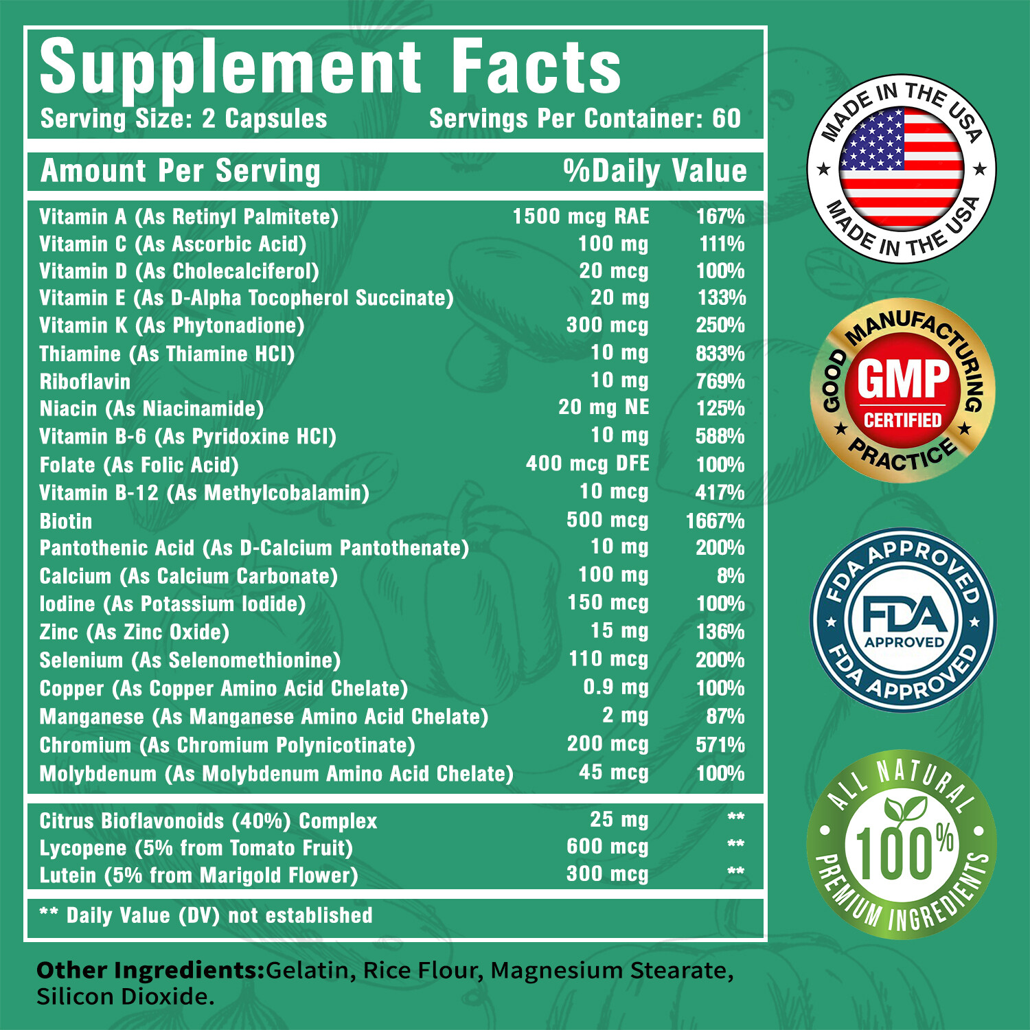 120pcs Primal Multivitamin-Multiminerals-Highest Potency,Support Energy & Health