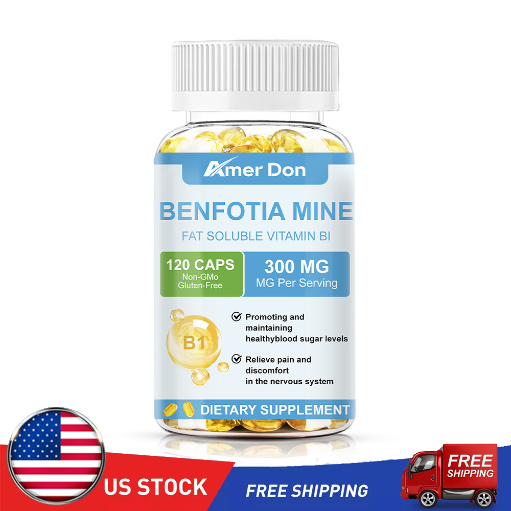 Benfotiamine 300 mg 120 Capsules – Fat Soluble Vitamin B1, NON-GMO, GLUTEN FREE