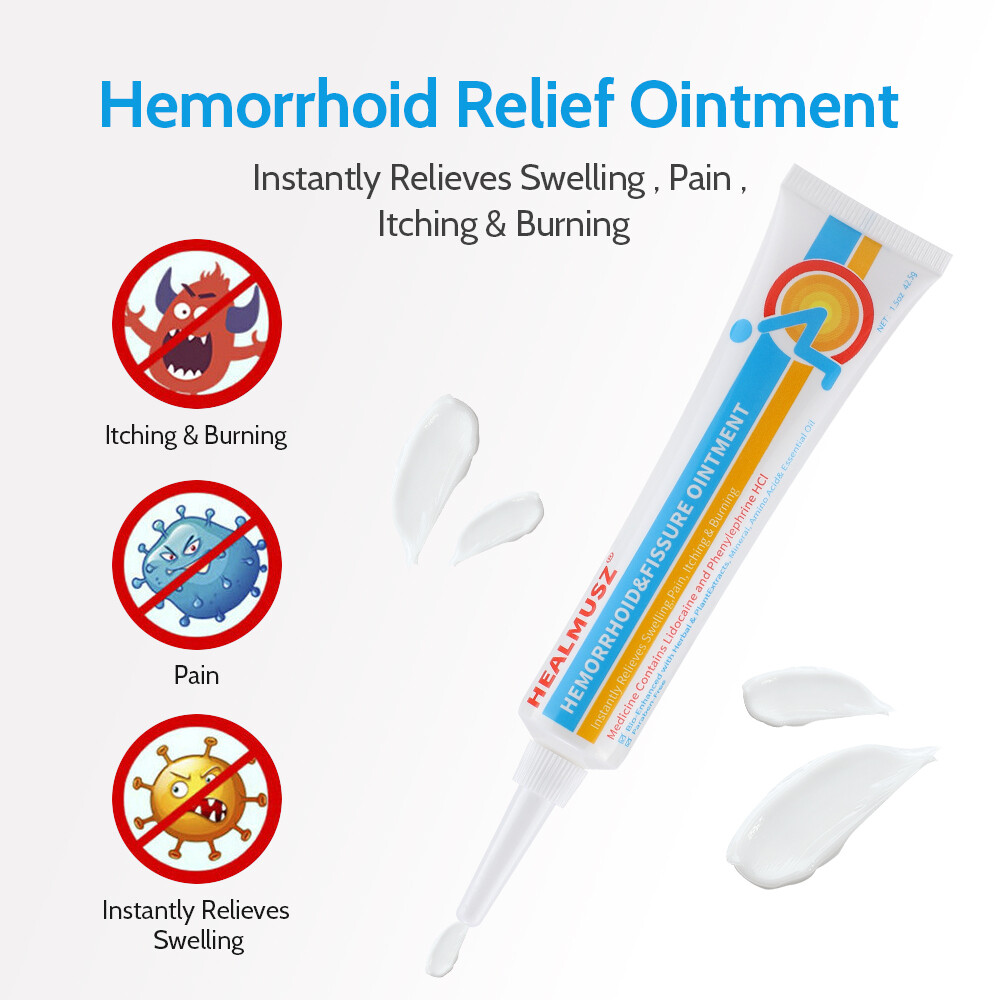 HEALMUSZ Hemorrhoid Ointment for Relief of Pain, Swelling, Discomfort, Itching