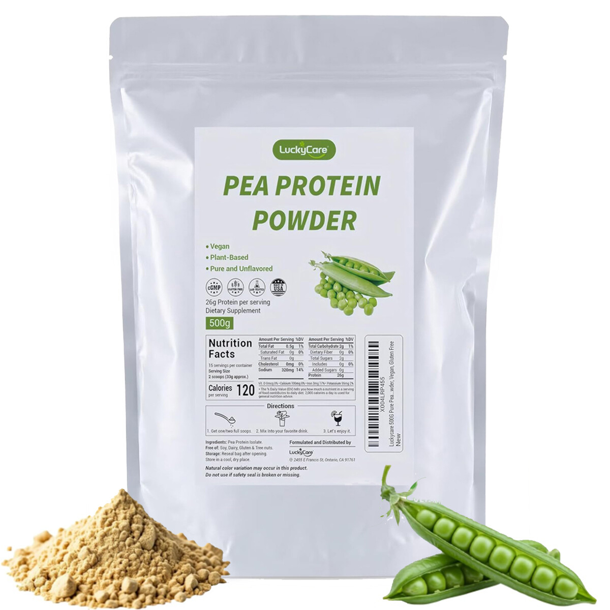 Unflavored Pea Protein Powder 100%Plant Based Protein Powder Gluten Free Non-GMO
