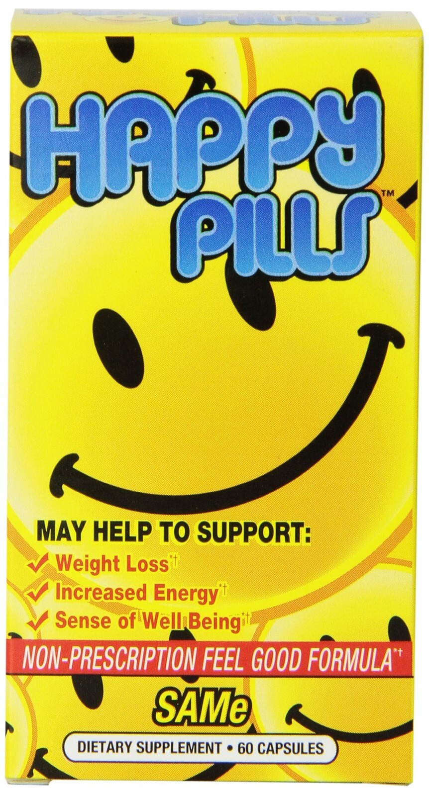 Happy Pills 60 capsules – St John’s Worth, SAMe, D3, B12, Caffeine BPI Sports