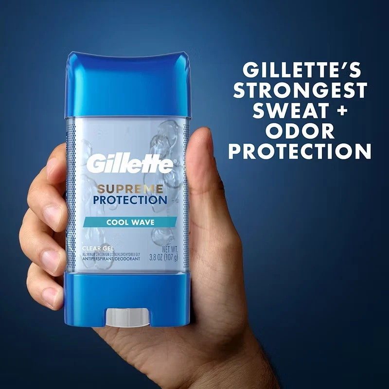 Gillette Clear Gel Antiperspirant Deodorant Cool Wave Men 3.8 oz 5 Pack Fresh