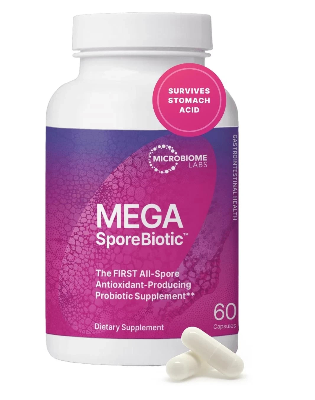 3 BOTTLES Mega Sporebiotic 60 Capsules Microbiome Labs, probiotic supplement-NEW