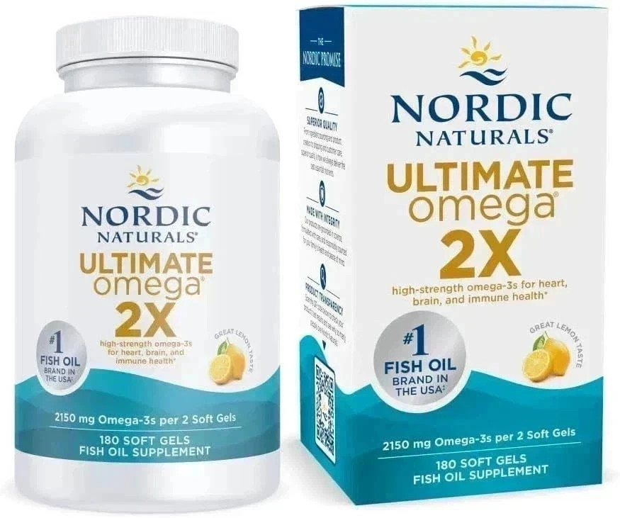 Nordic Naturals Ultimate Omega 2X, Lemon Flavor, 2150 mg Omega-3 – 180 Soft Gels