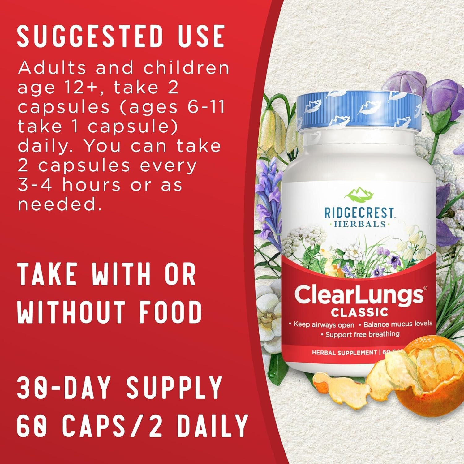 Ridgecrest Herbals ClearLungs 60 Caps
