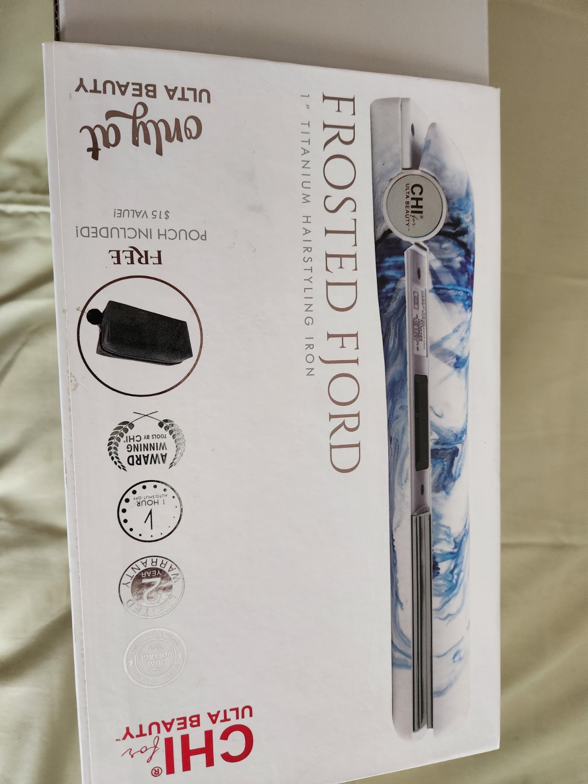 CHI Frosted Fjord 1″ Titanium Hairstyling Iron – White/Blue Marble