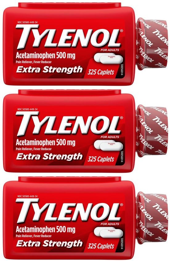 Tylenol Extra Strength Acetaminophen 500 mg, Fever & Pain Reliever, 975 Caplets