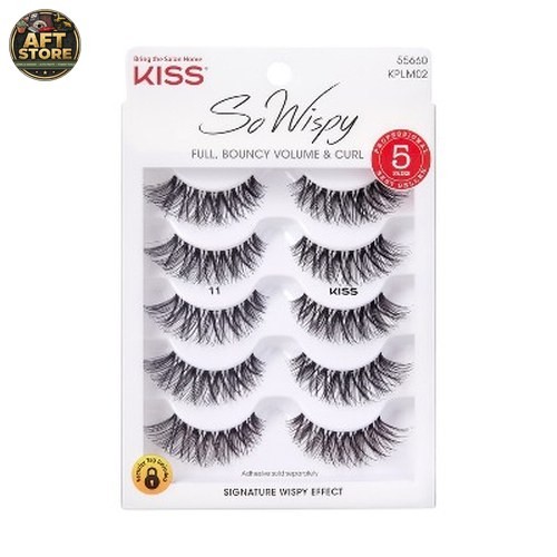 Kiss So Wispy False Eyelashes Multipack – Style #11 – 5 Pairs