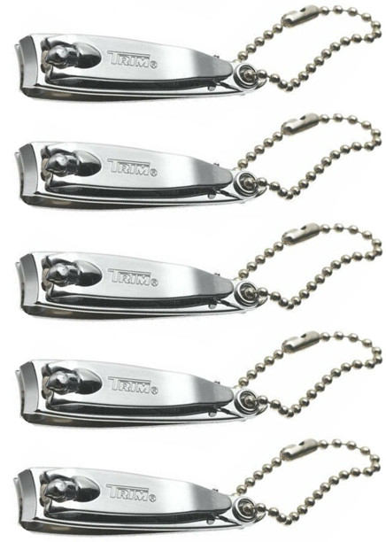 (5) Trim Fingernail Clippers Professional Stainless Steel Sharp Cutter Nail File