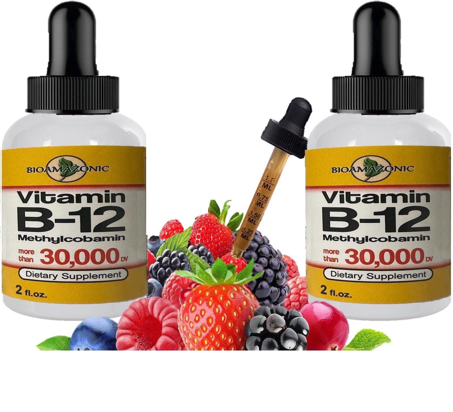 2 Vitamin B complex 30,000 high potency B1,B2,B3,B5,B6,B7,B12,Biotin Folic Acid