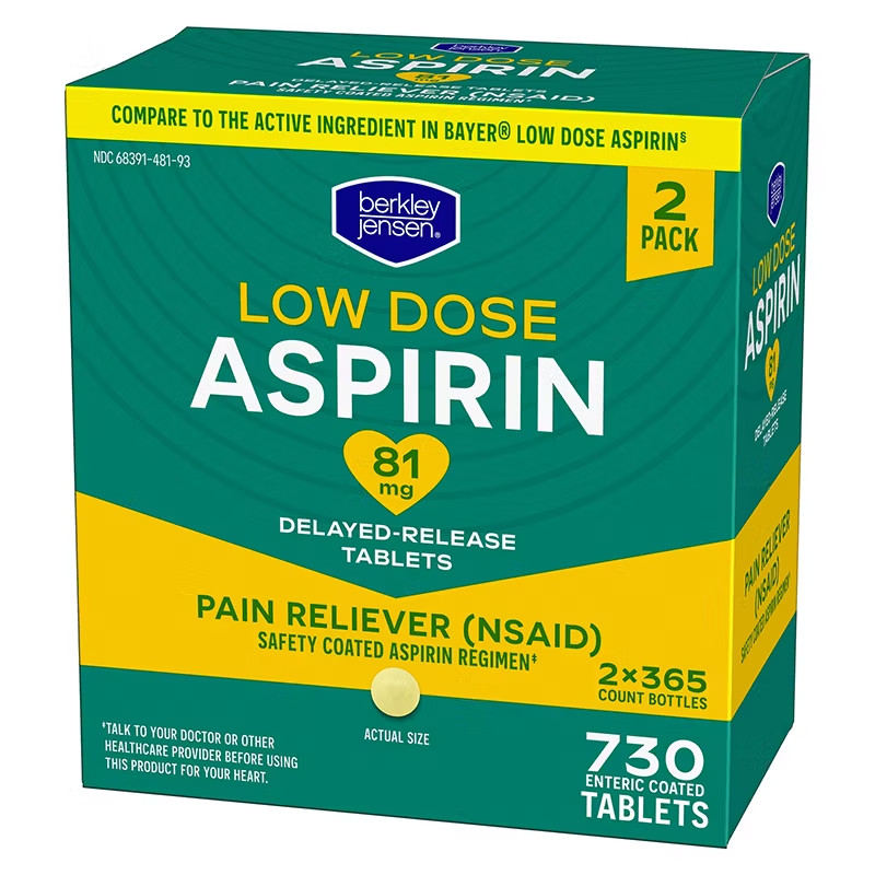 Berkley Jensen Aspirin 81mg Low-Dose Tablets, 730 ct.
