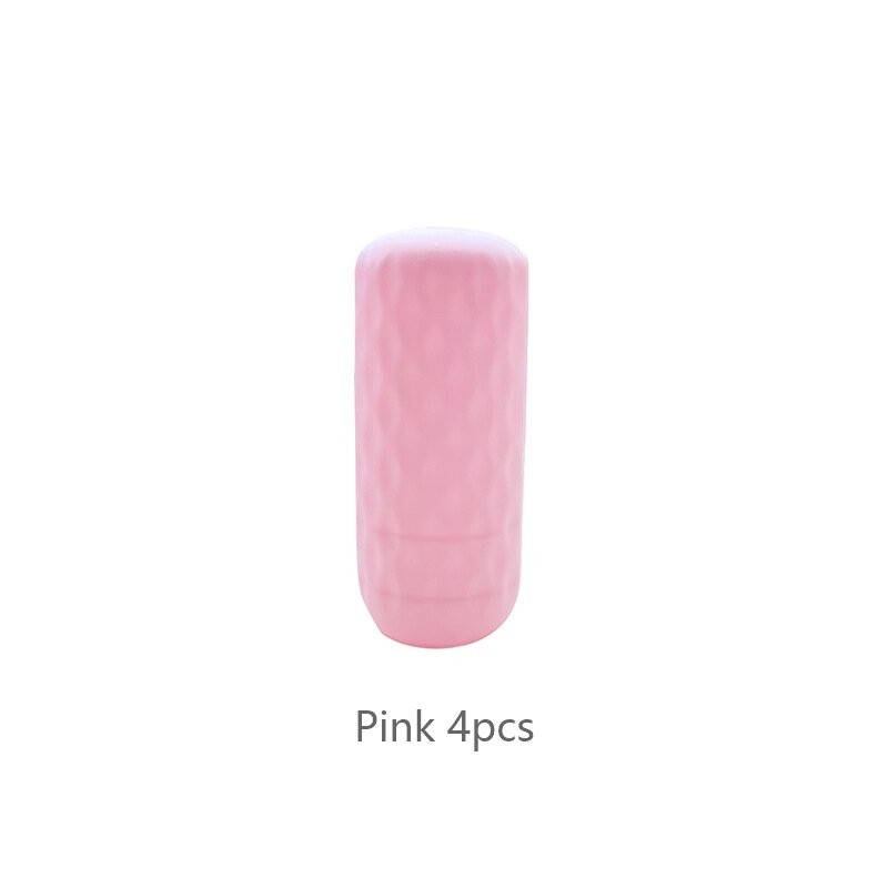 4Pcs Leak Proof Silicone Bottle Sleeves For Travel Container Reusable Pink/White