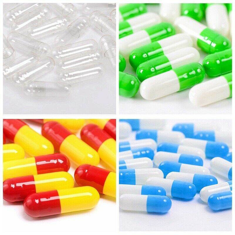1-10k Size 00 0 1 2 3 4 5 Empty Gel Gelatin Capsules ~Size 00 ~Kosher Colorful