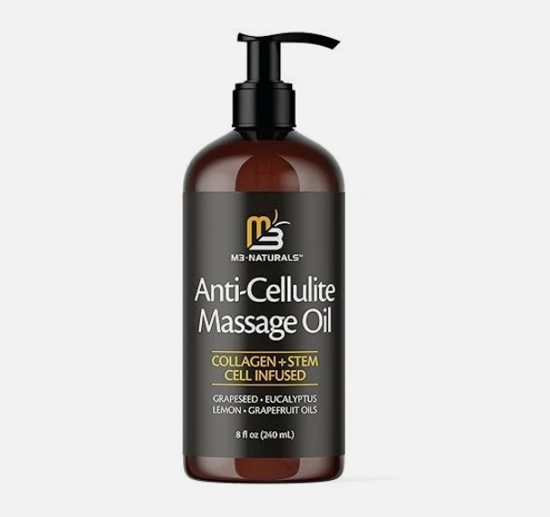 M3 Naturals Anti-Cellulite Massage Oil 8oz Collagen Stem Cell Body Oil