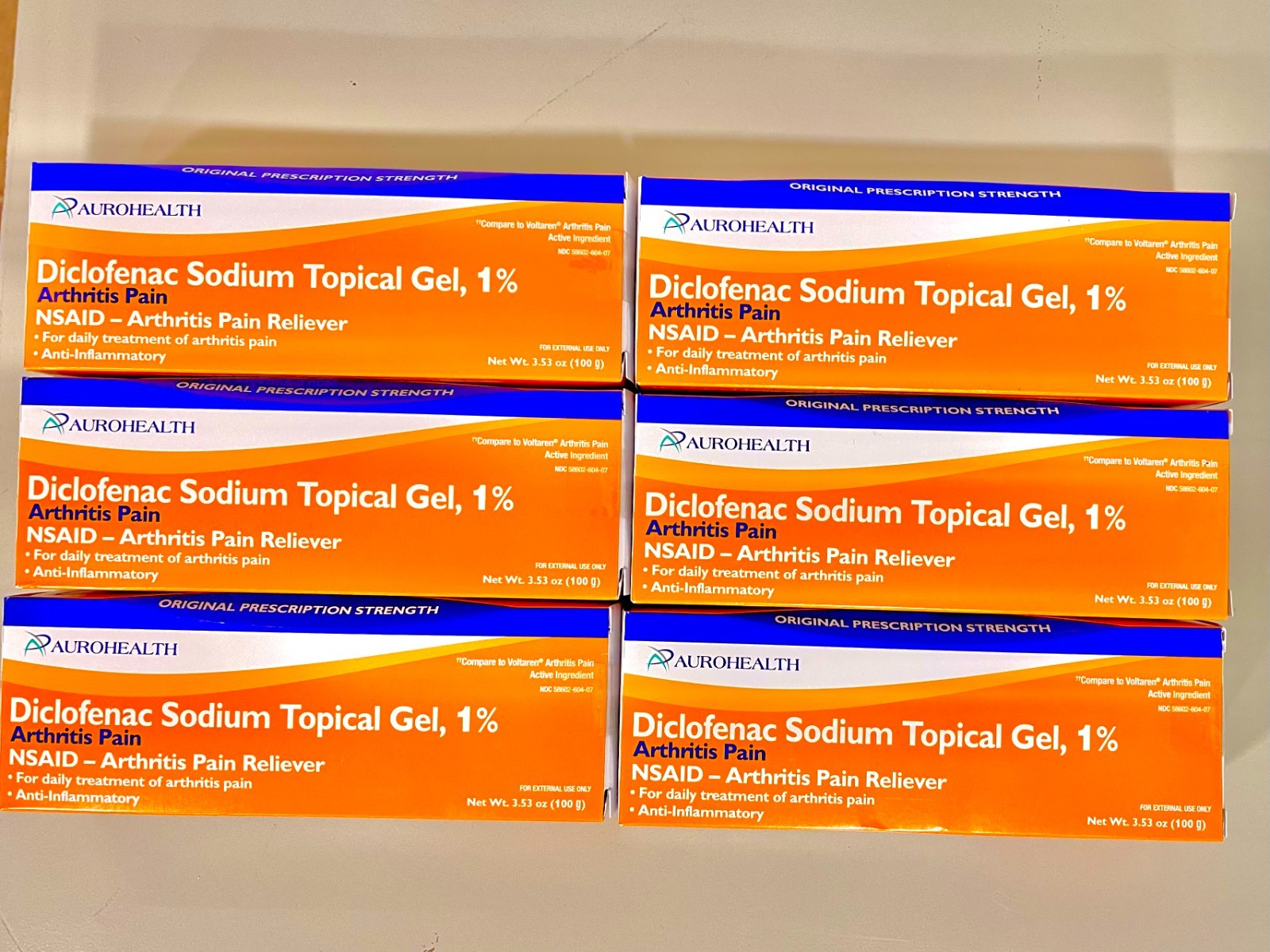 Arthritis Pain Diclofnac Gel 1% 100grams Pack Of 6 Box Exp 2027 SHIPS FREE! !