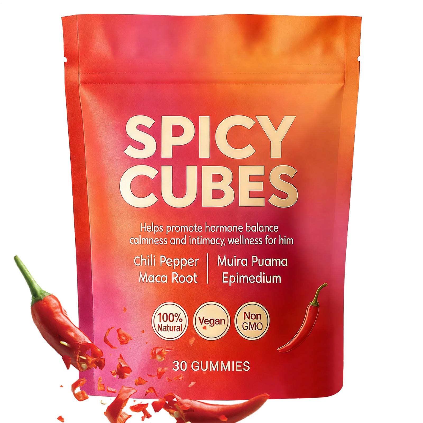 Spicy Effective Gummies 30 Counts Highly Cubes Intimacy Gummies
