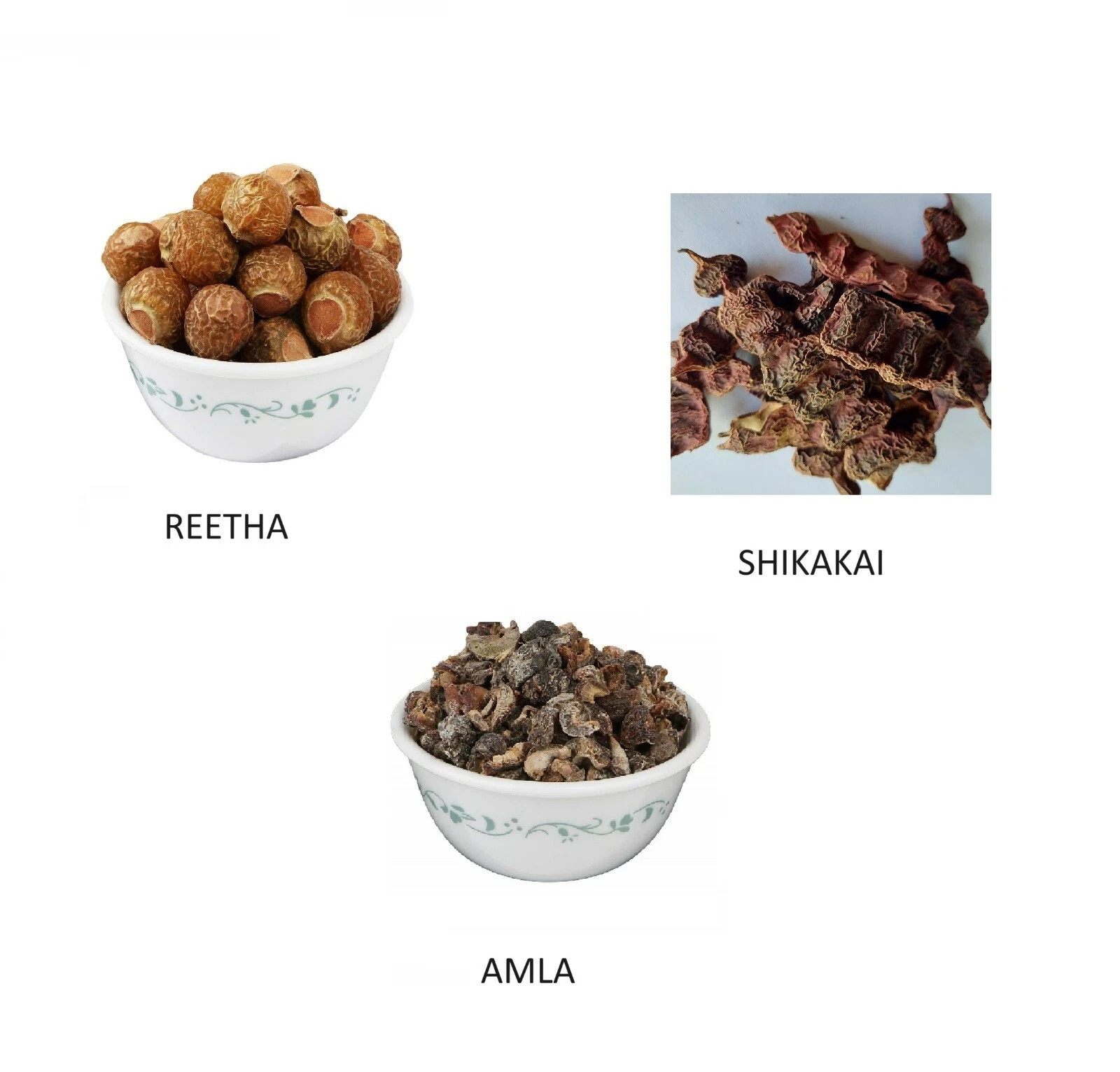 Pack of 3 Ground Amla, Reetha Aritha , Shikakai powde 50g each Powder Form