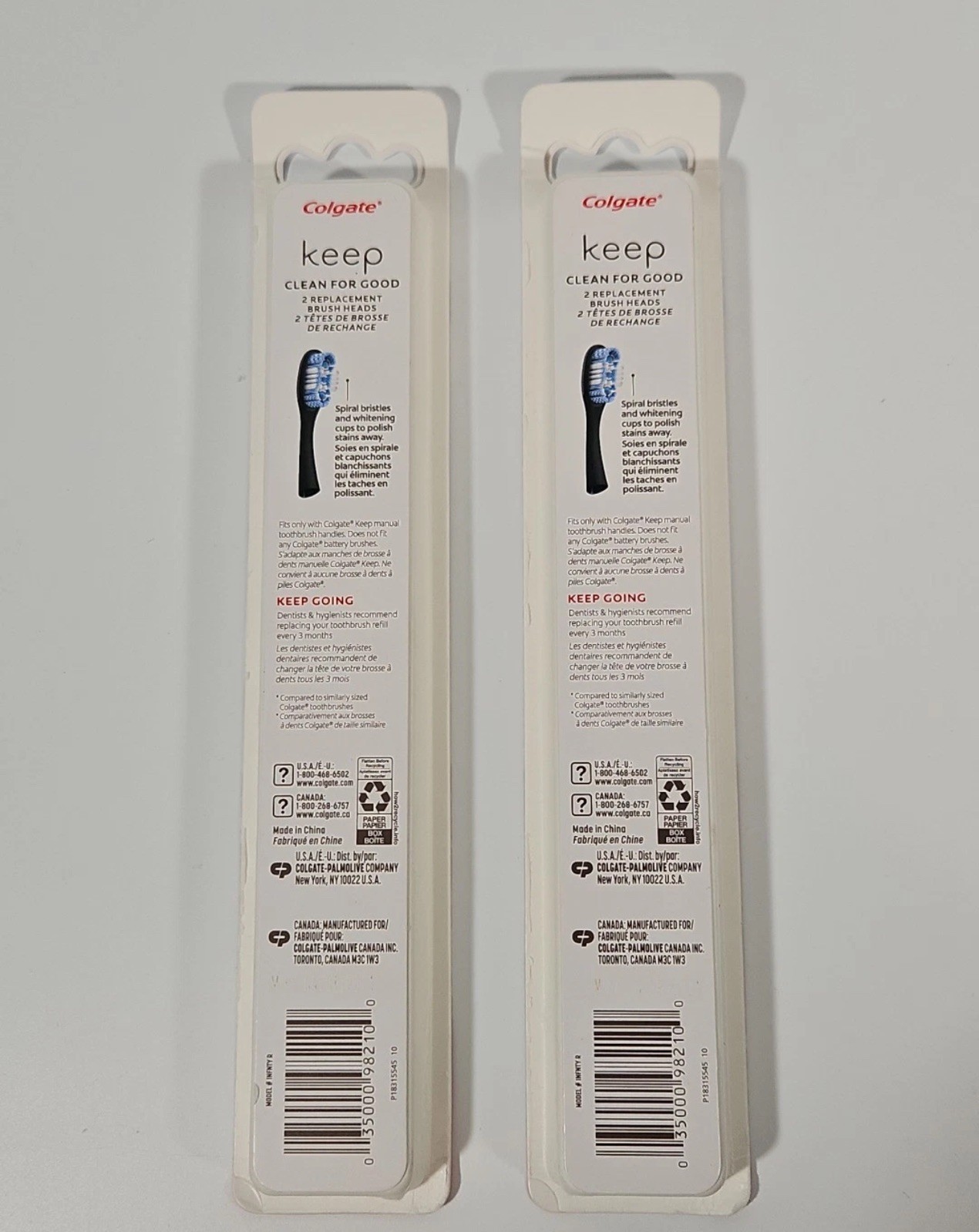 2x Colgate Keep Whitening Refills Brush Heads New (4 Heads Total)