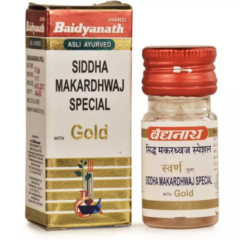 Baidyanath Siddha Makardhwaj Special with Gold (25 tab) Herbal Ayurvedic