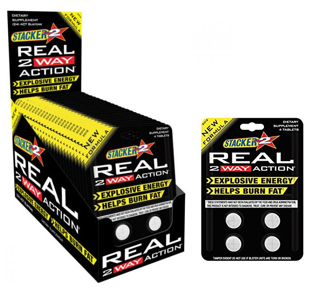Stacker REAL 2 Way Action – Box 24 Packs – Energy Diet Burn Fat Weight Loss 2WAY