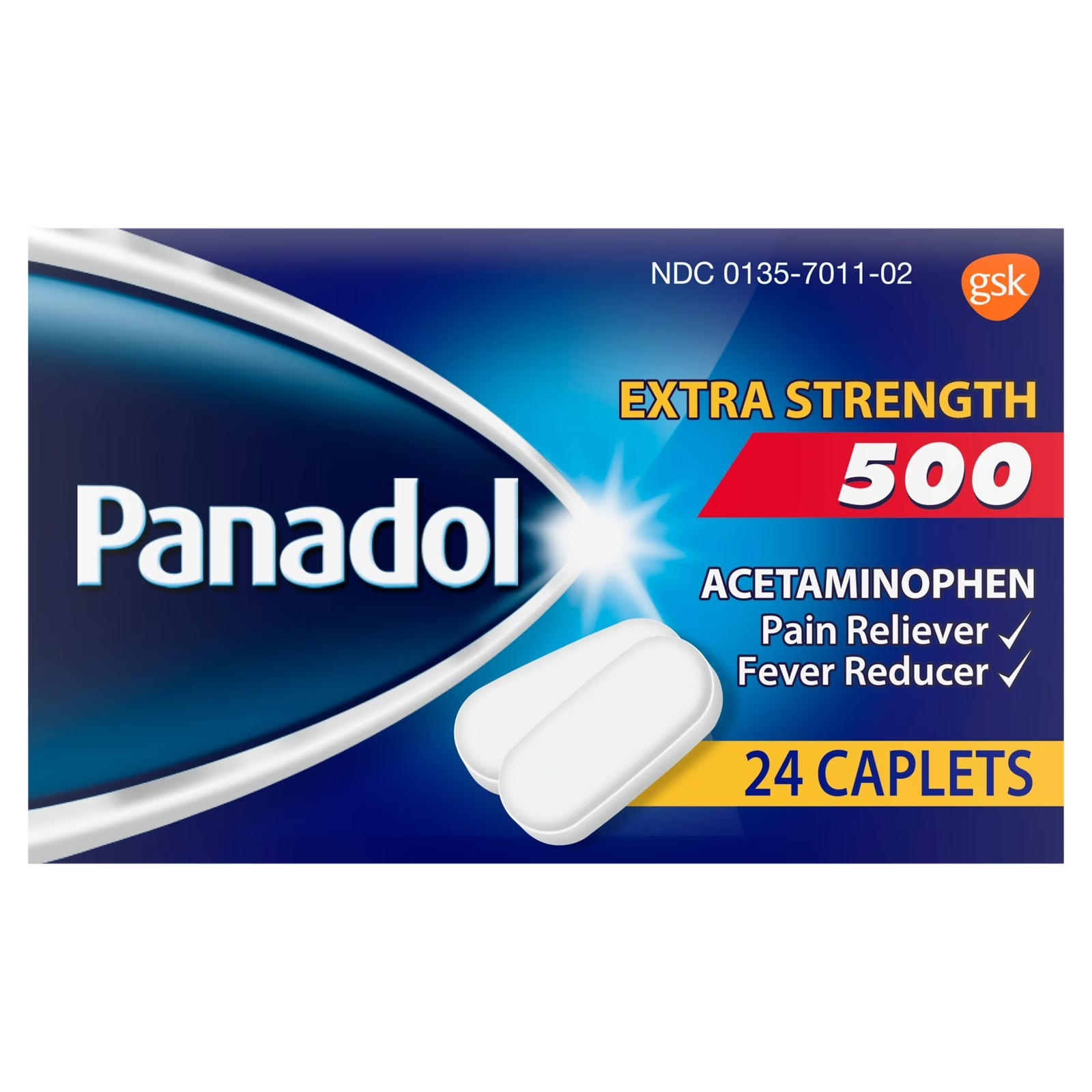 (2 pack) Panadol Extra Strength Caplets, Pain Reliever & Fever Reducer – 24ct