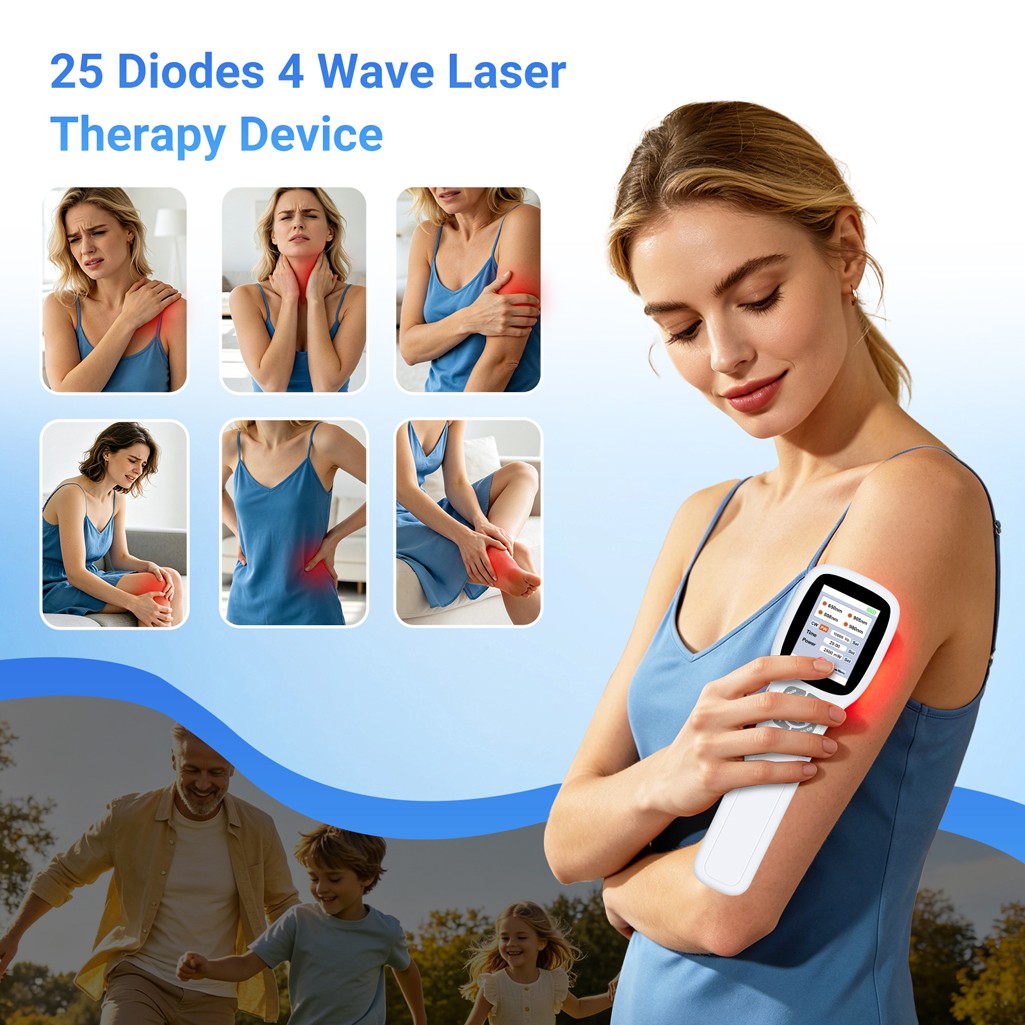 Handheld 2500mW LLLT Laser NIR Light Physiotherapy Device for Joints Pain Relief