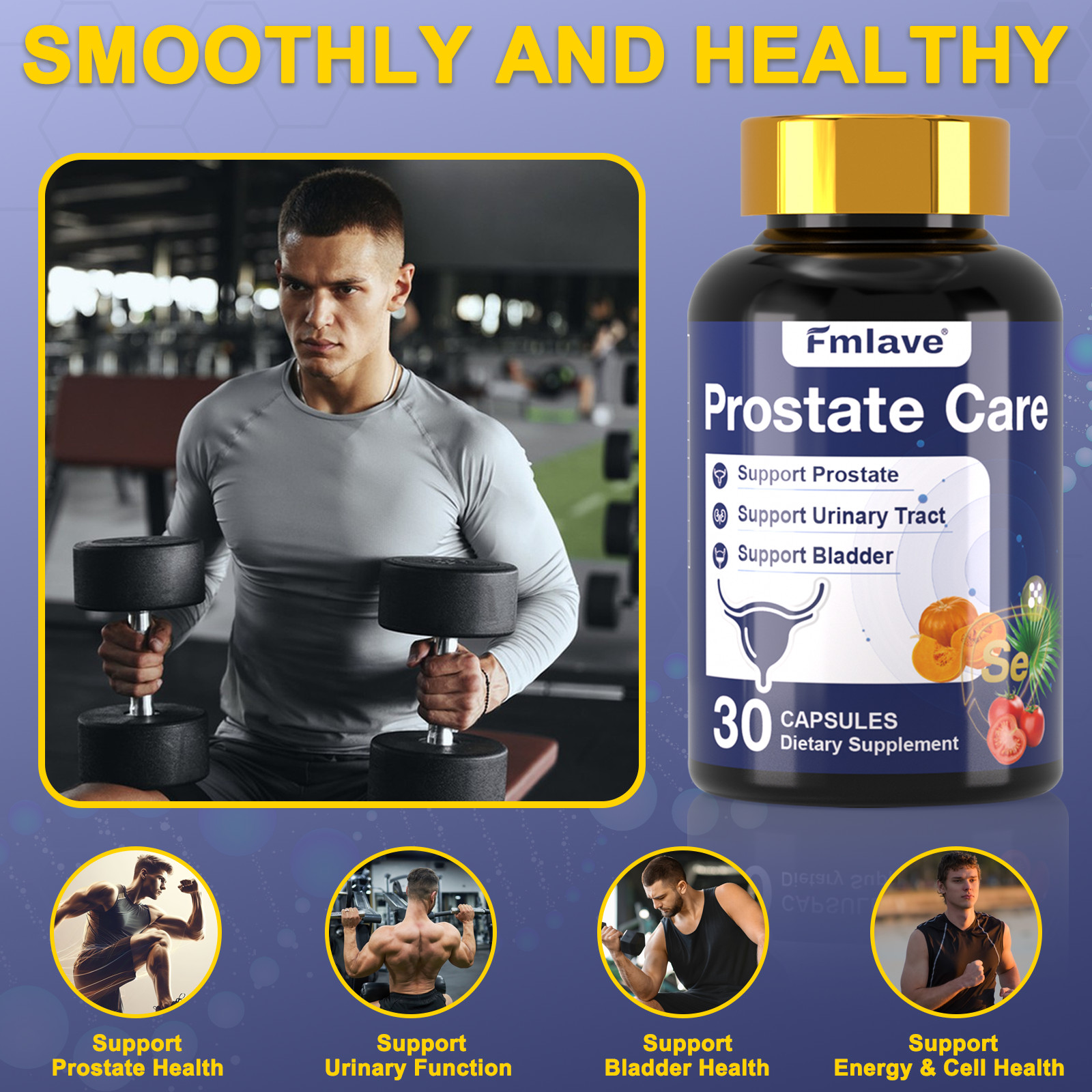 Prostate Support – Saw Palmetto – Reduce Frequent Urination, Stamina supplement