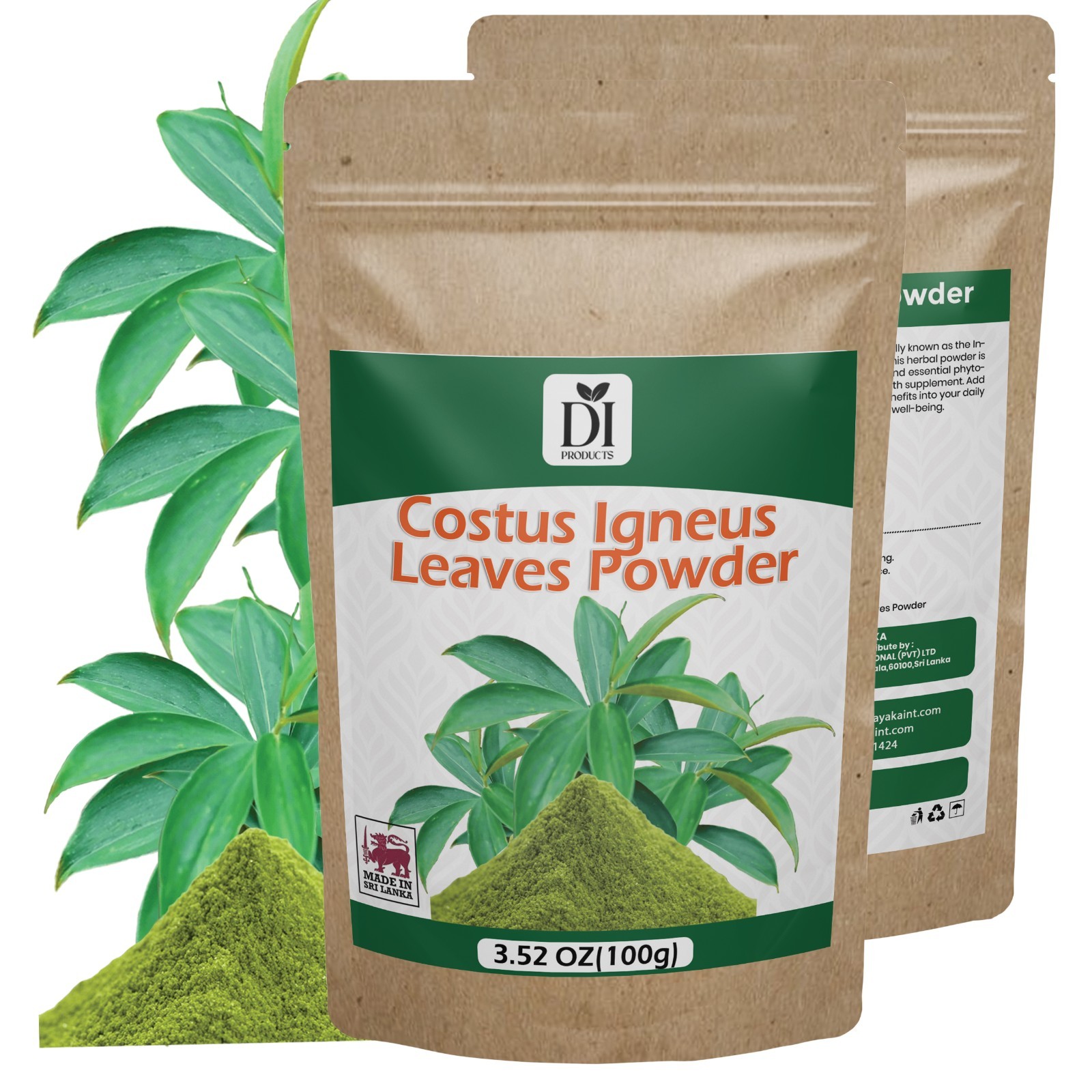 Dried Insulin Plant Leaves Powder Costus Igneus Pure Natural Herbal Tea 100g