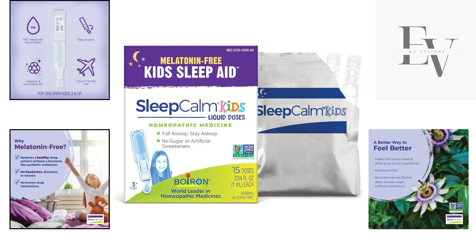 Calm Restless Nights – Melatonin-Free Kids Sleep Aid in Liquid Form – 15 Sachets