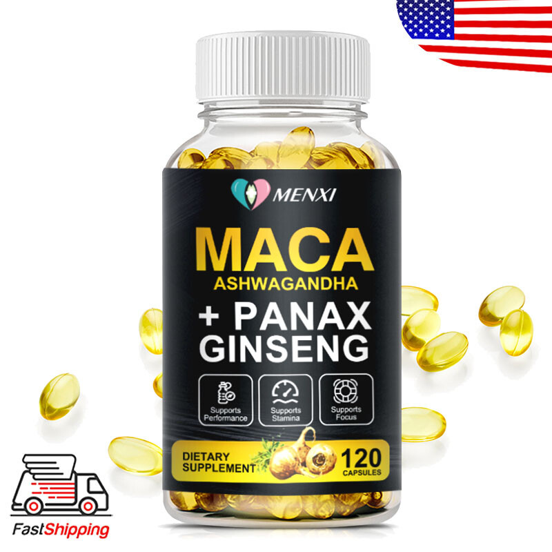 MENXI Maca Root Capsules | 120 Pills | Peruvian Maca Extract for Men & Women USA