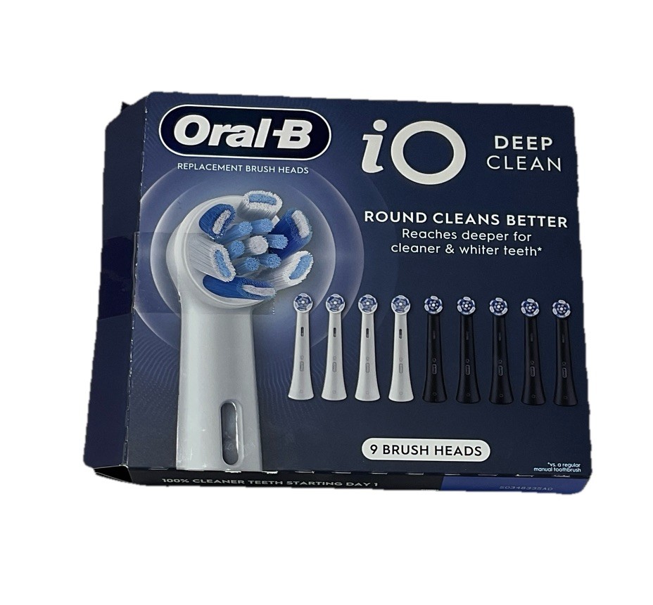 Oral-B iO Deep Clean Replacement Toothbrush Head 9-count (1 Opened,Open Box) A12
