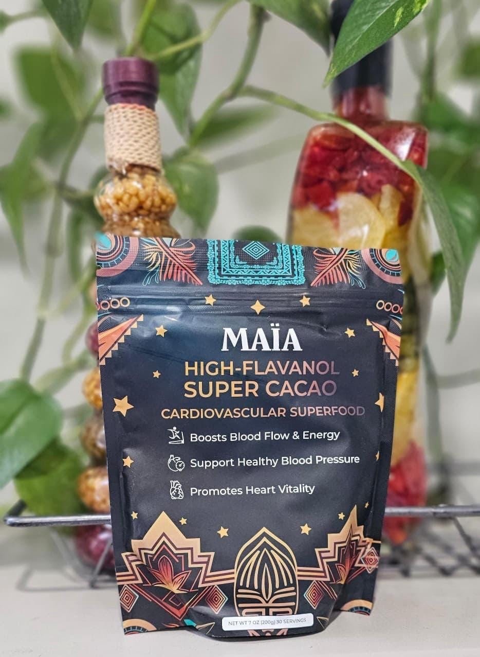MAIA Ceremonial High Flavanol Super Cacao with NATTOKINASE 7 oz 30 Servings