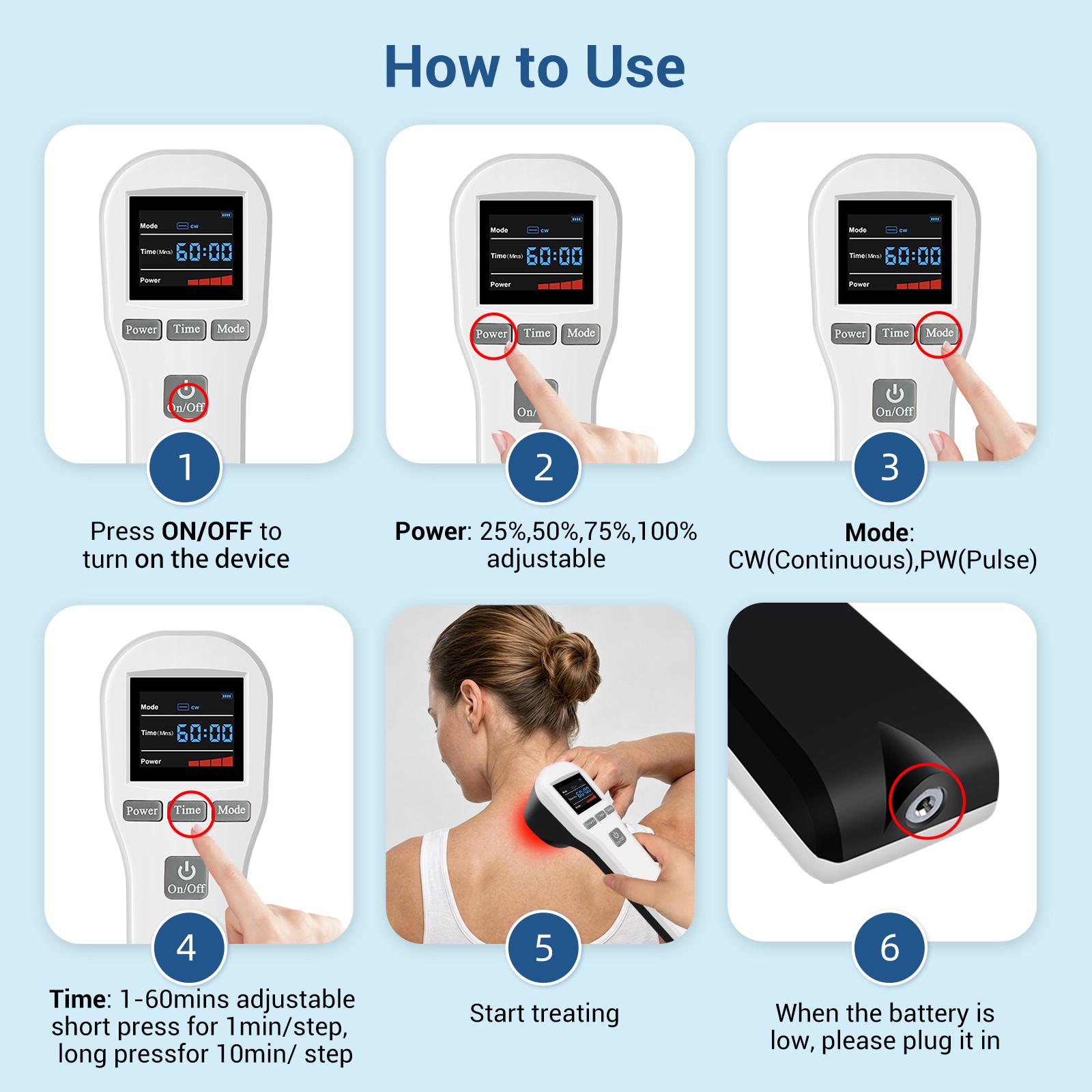 Handheld Cold Laser Therapy 20 Diodes for Chronic Pain and Stiff Joints Home