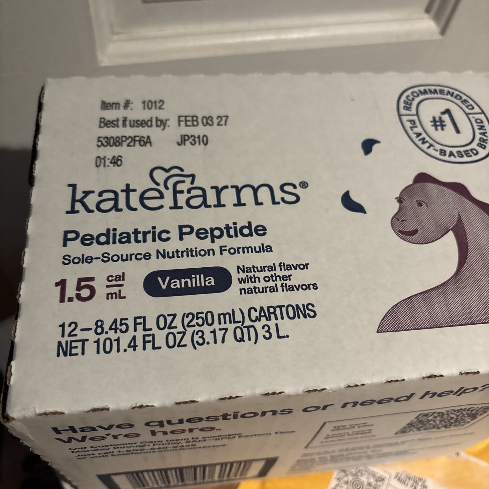 KATE FARMS Organic Pediatric Peptide 1.5 Formula, Vanilla (12 pack) (Dec 2026)