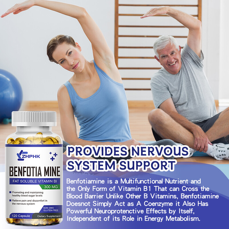 Benfotiamine 300mg 120 Capsules Fat Soluble Thiamine Vitamin B1 Vegan Supplement