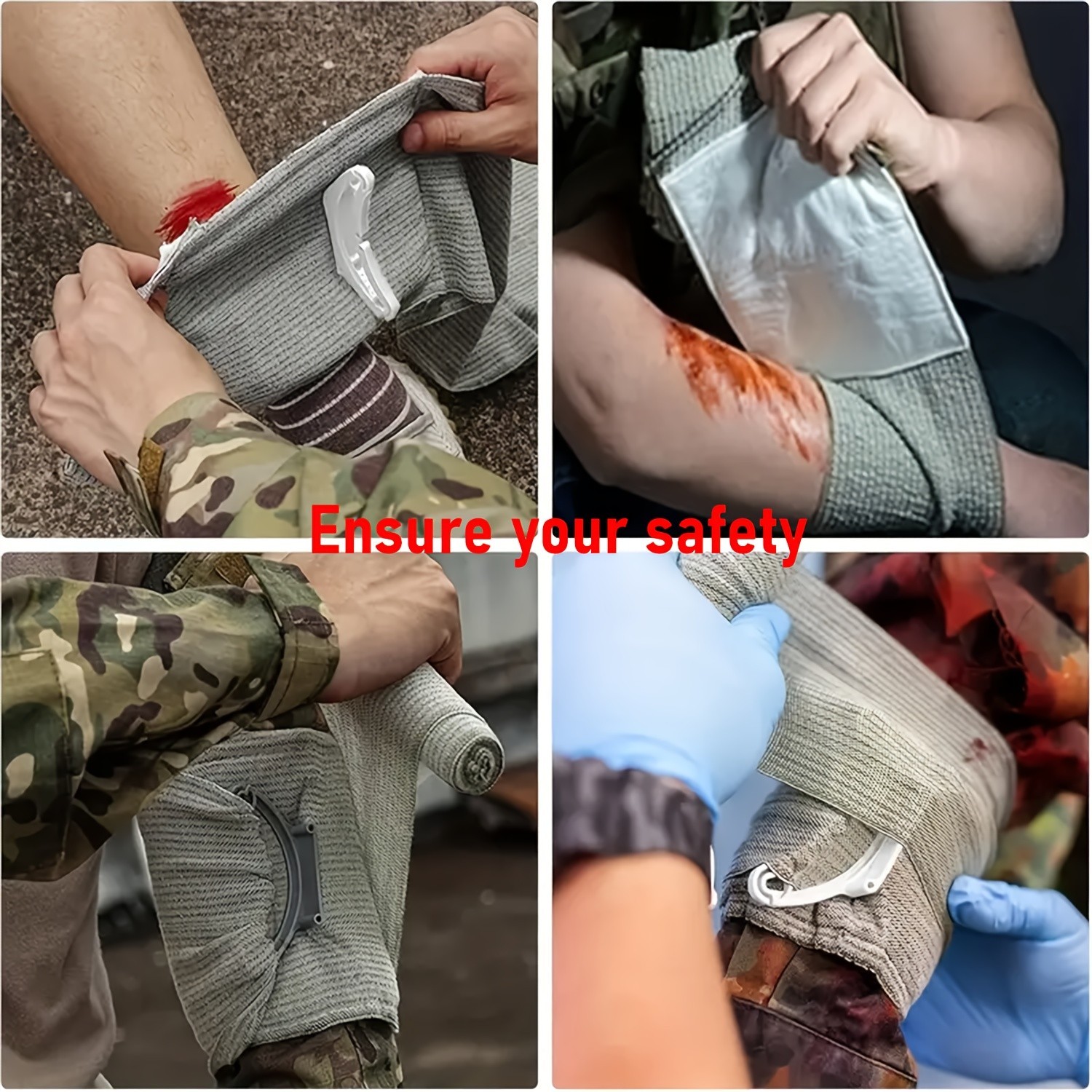 6 PACK 4″ Trauma Bandage Emergency Israeli Style Battle Wound Dressing First Aid