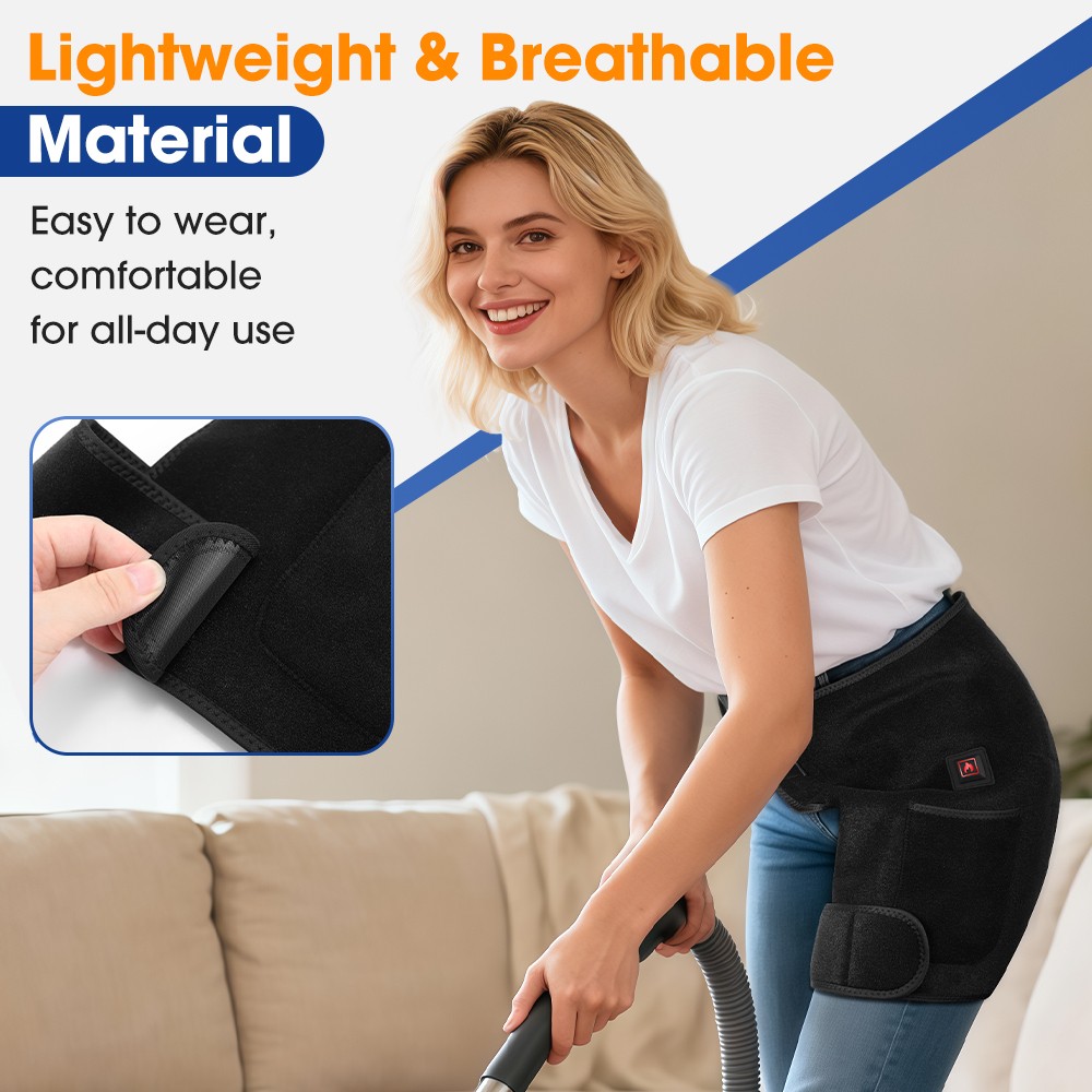 660nm Red Light Therapy Hip Heating Brace for Sciatica Pain Relief Left or Right