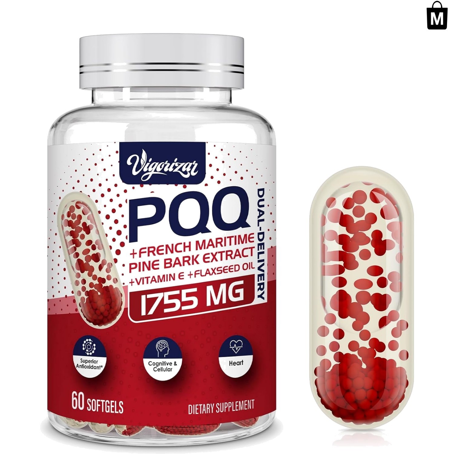 Dual-Delivery Pycnogeno 200 mg with Antioxidant Power – 60 Gluten-Free Softgels