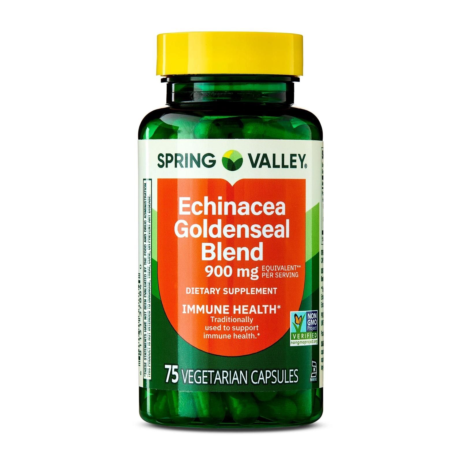 Spring Valley Echinacea Goldenseal Blend 900 Mg Natural Immune Defense, 75 Caps
