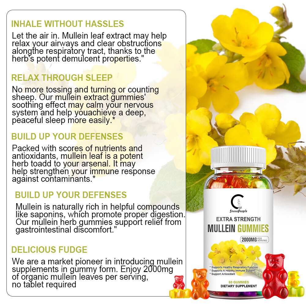Mullein Leaf Gummies/ Capsule For Lung Cleanse Detox Herbal Dietary Supplement