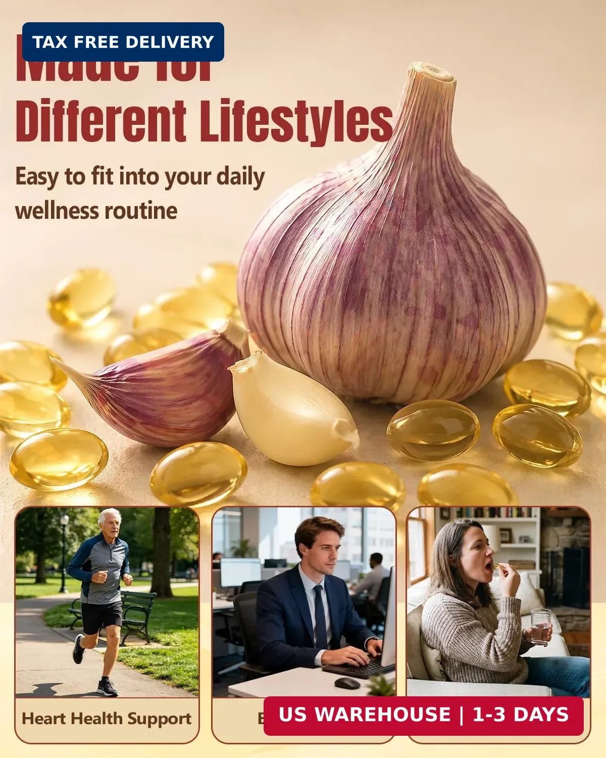 Aged Garlic Extract Softgels, Odorless 15:1 Formula, 300 Count | 2-year matured