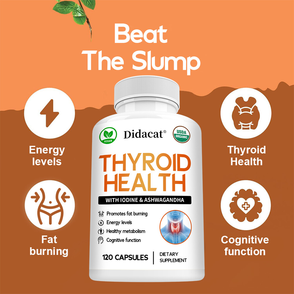 Advanced Thyroid Health Supplement with Iodine Capsules Free Shipping