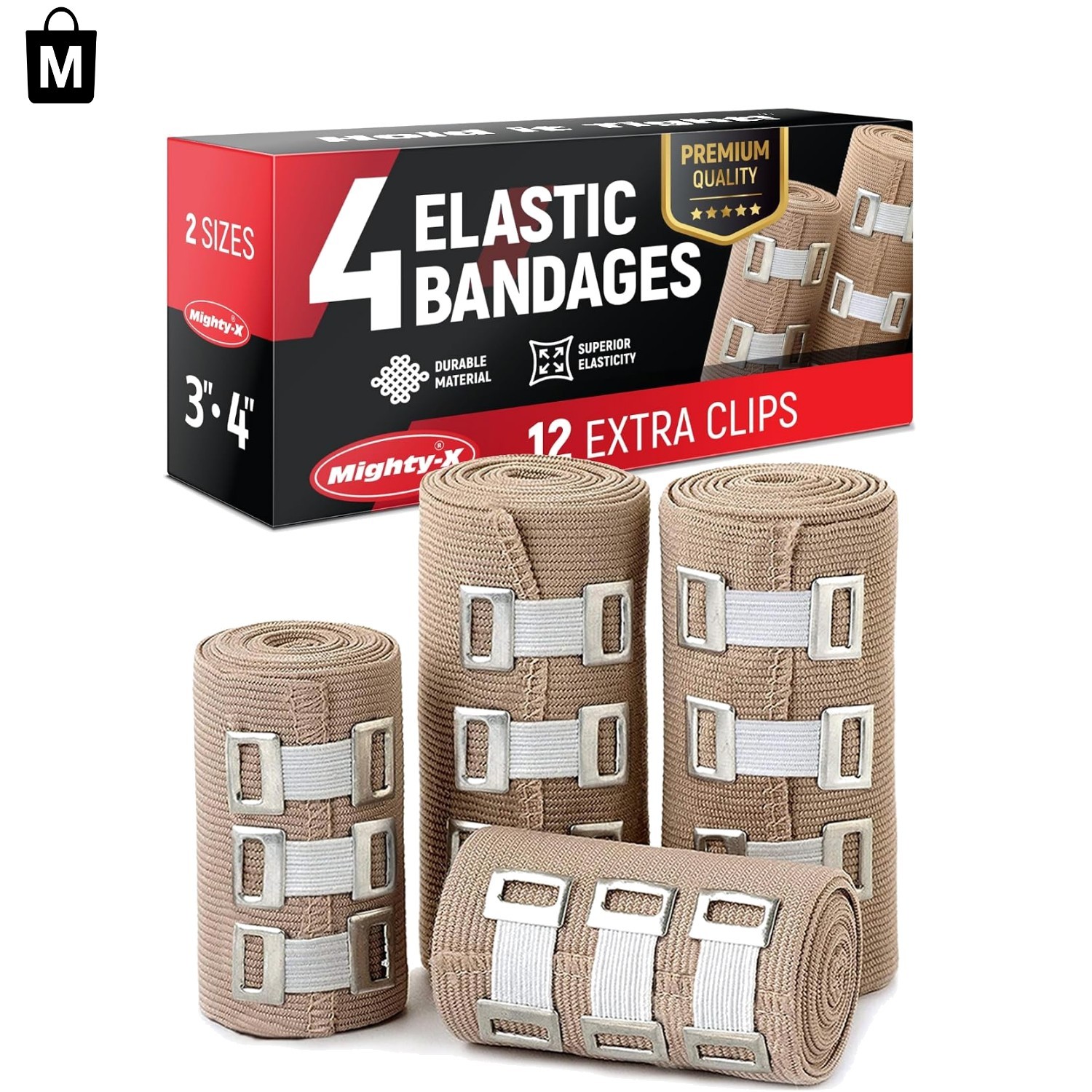 Comfortable and Durable Elastic Bandages – Strong 15ft Stretch with 12 Clips