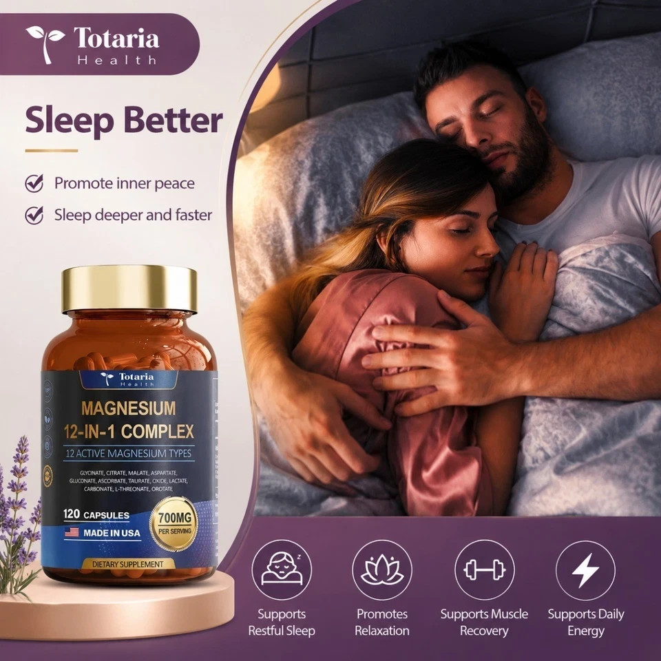 12-in-1 Magnesium Complex 700mg, High Absorption Forms for Daily Support