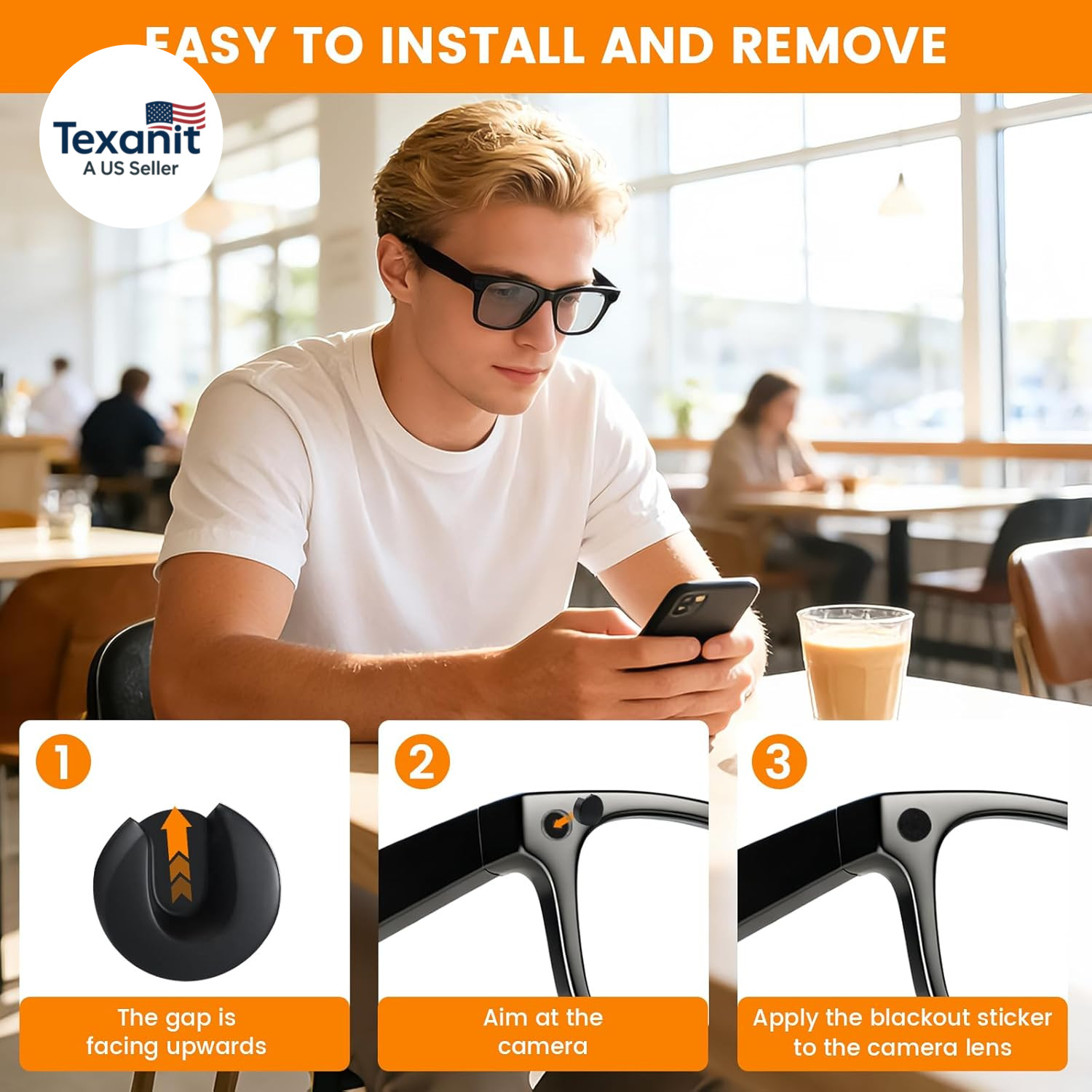20 Pcs LED Light Blocking Stickers Compatible with Ray Ban Meta Wayfarer/Skyler/